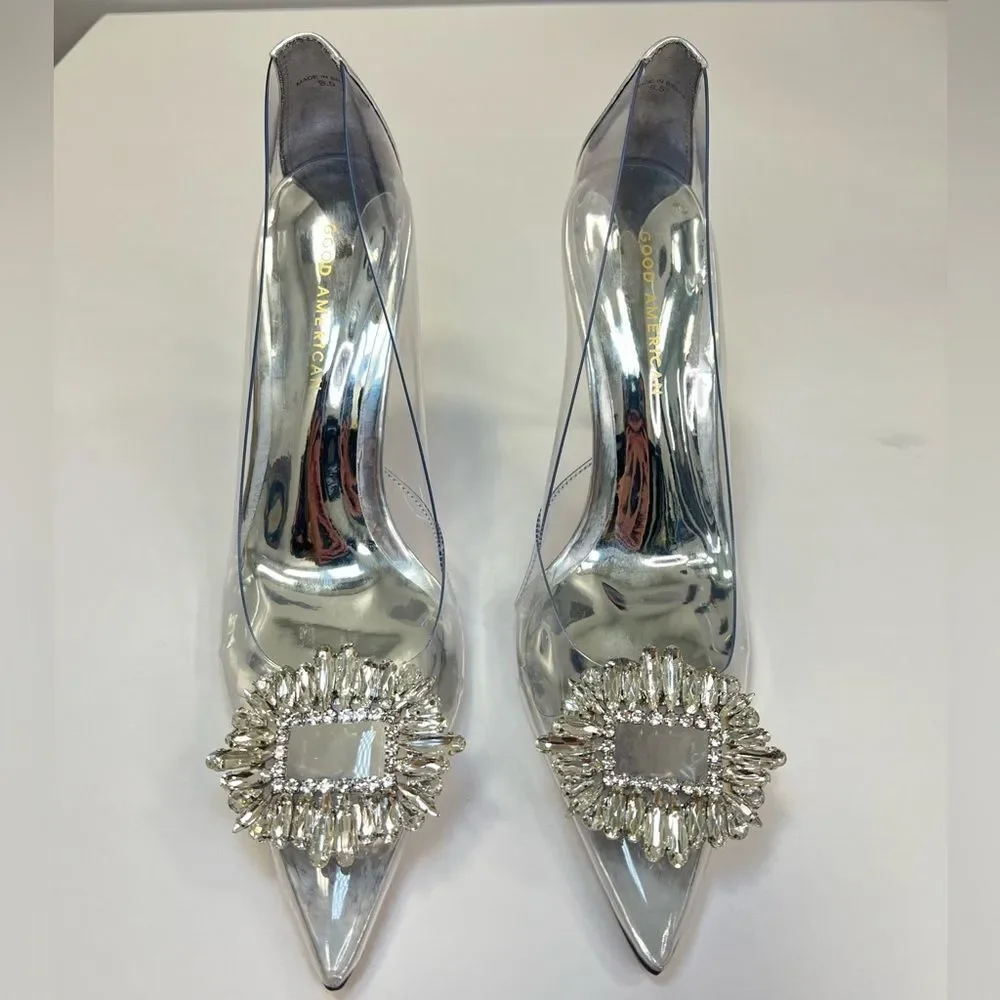 Good American Women’s Glass Cinder-f*cking-rella Pump Size 9.5 - Picture 3 of 8